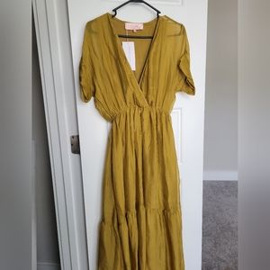 Gold Italian Silk Dress // Scandal Aruba Silk Dress